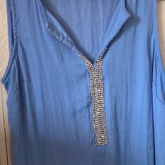 Juicy Couture Tops - Juicy Couture Blue Asymmetrical Sleeveless Tunic